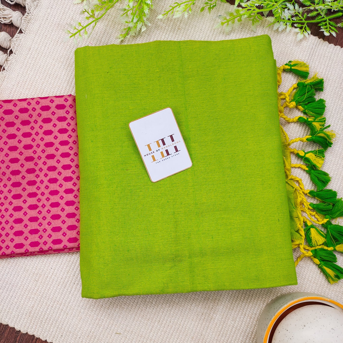 Farm Green Color Cotton Saree