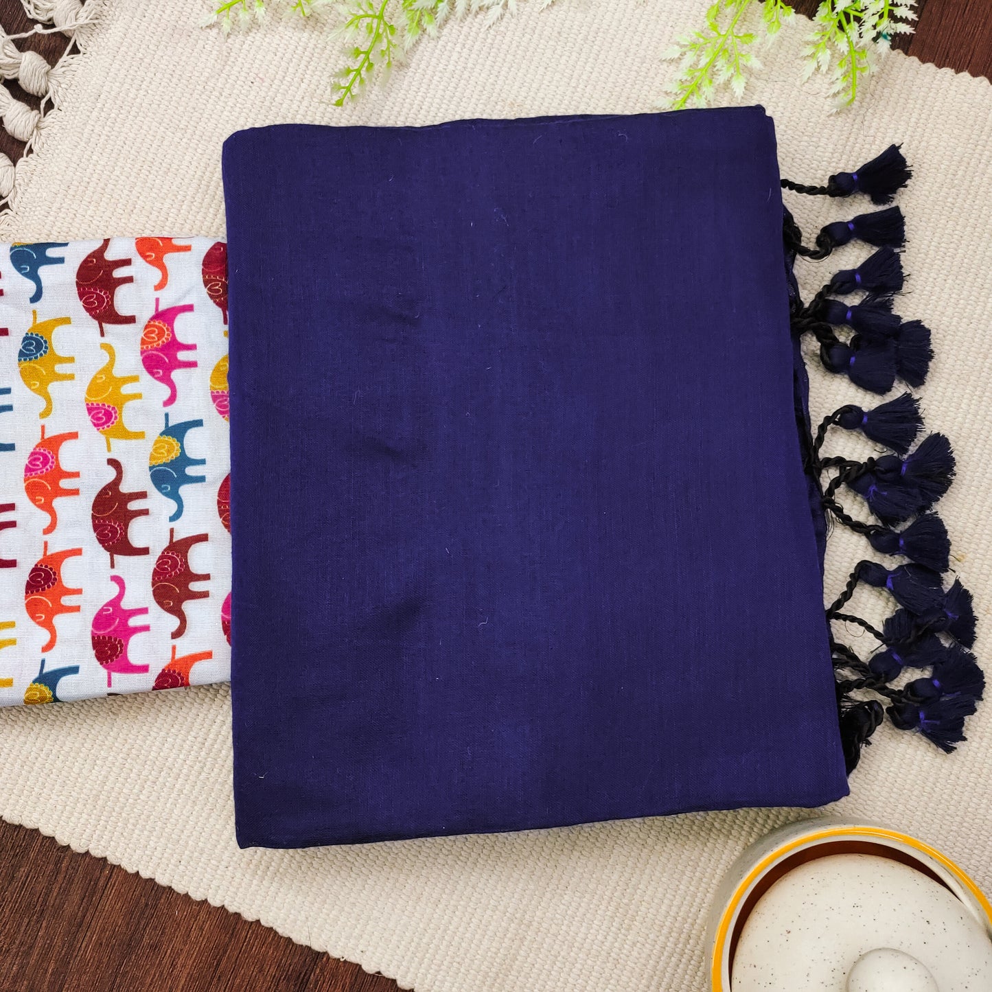 Classic Masterpiece Royal Blue Cotton Saree