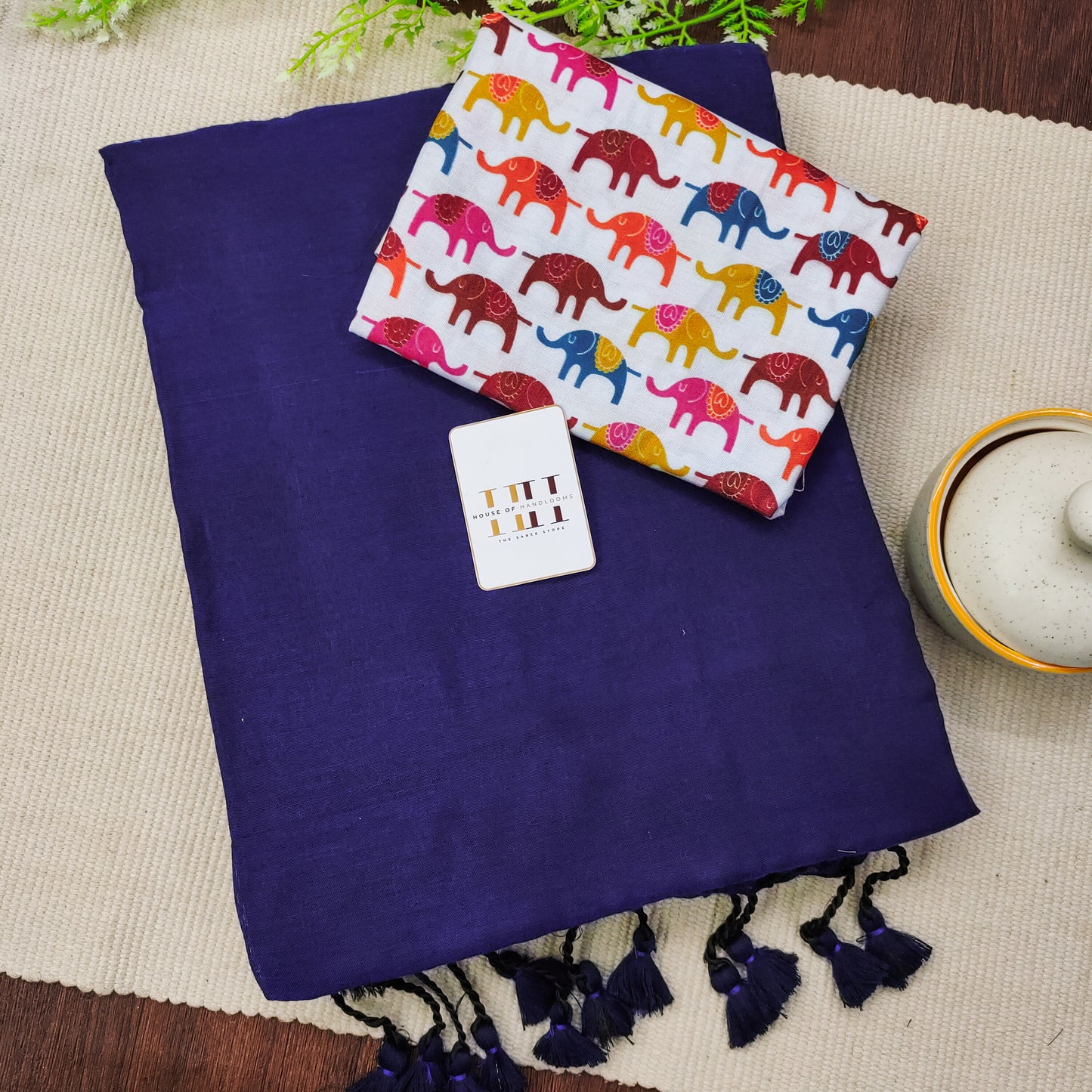 Classic Masterpiece Royal Blue Cotton Saree
