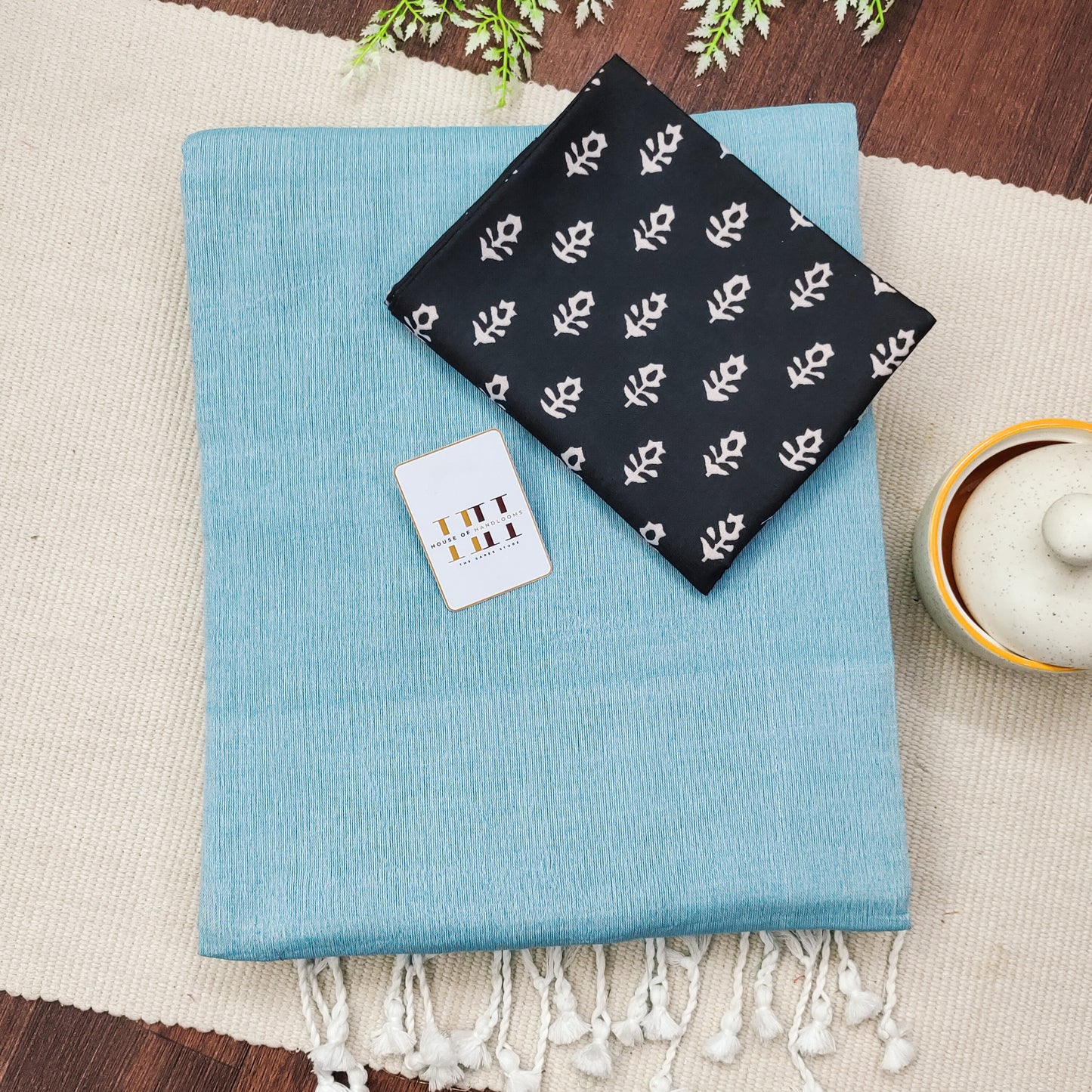 Sky Blue Handloom Cotton Saree