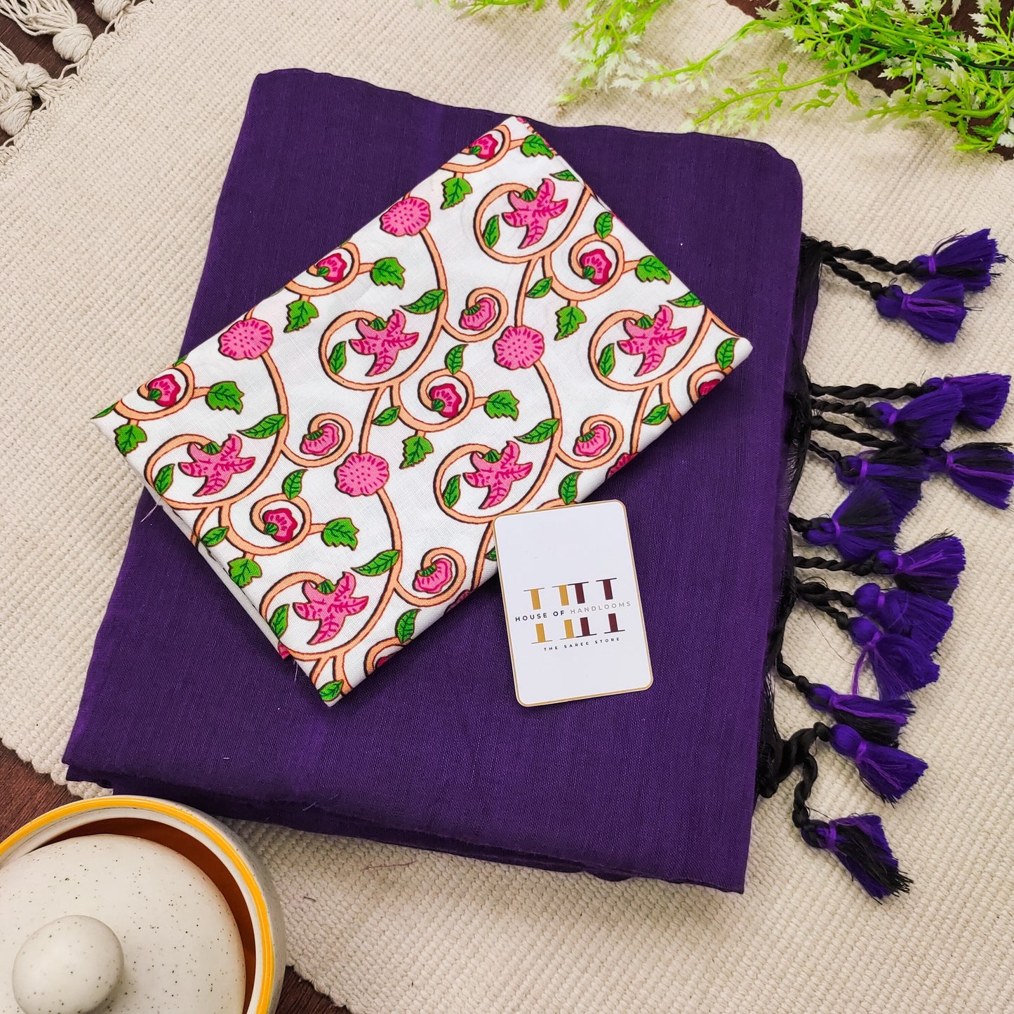 Purple Color Cotton Saree