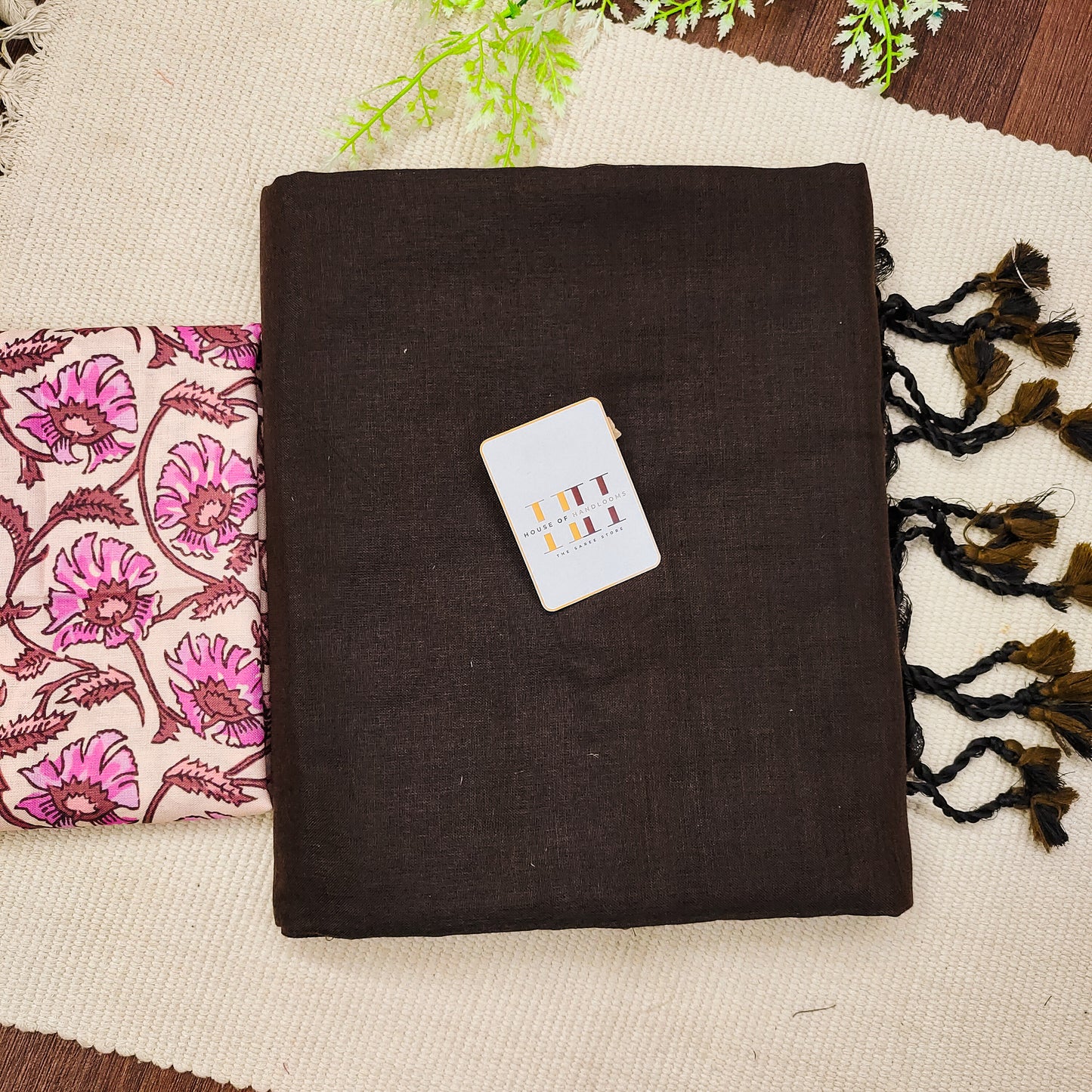 Mocha Brown Cotton Saree
