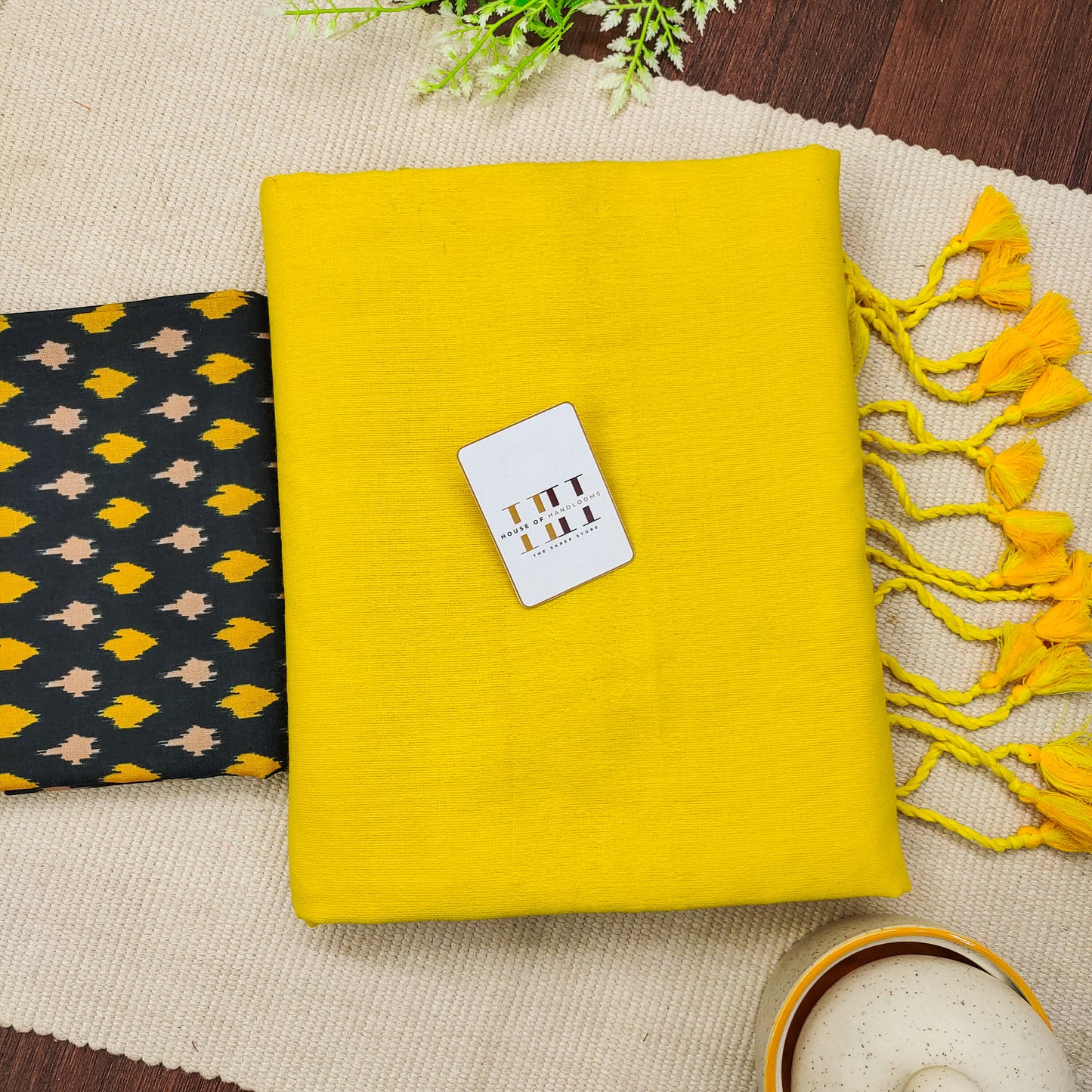 sunshine yellow saree with black blouse