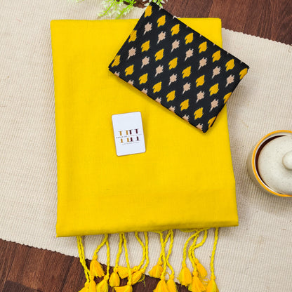 sunshine yellow saree with black blouse