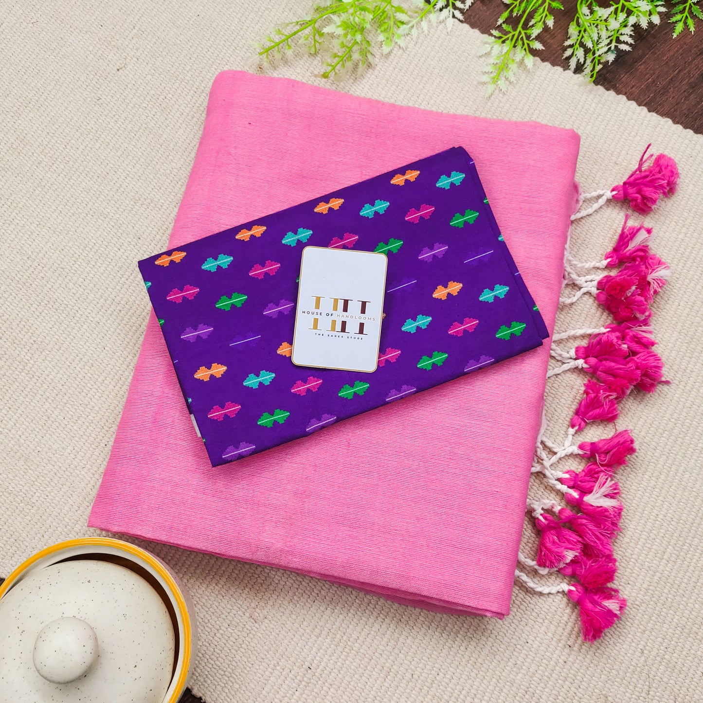 Candy Floss Pink Cotton Saree