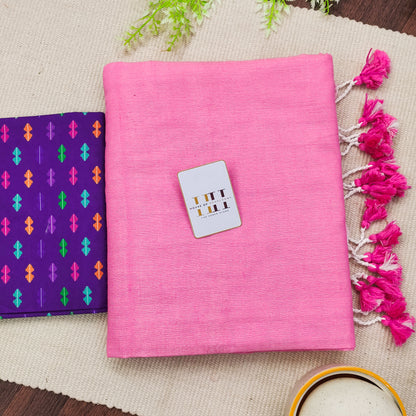 Candy Floss Pink Cotton Saree