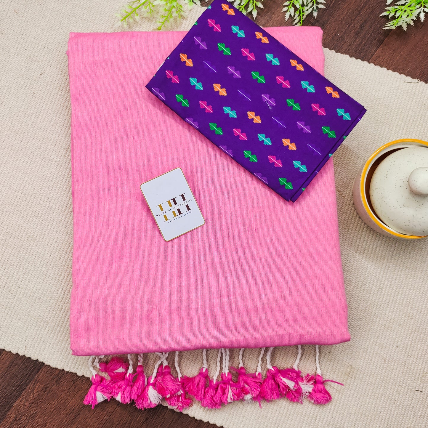Candy Floss Pink Cotton Saree