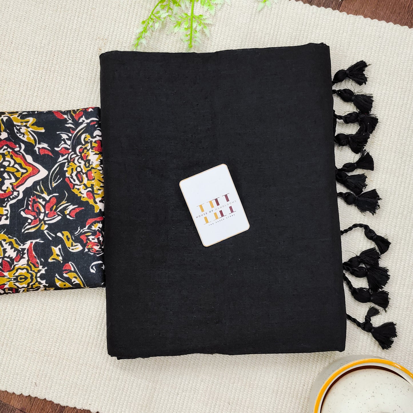 Midnight Black Color Cotton Saree