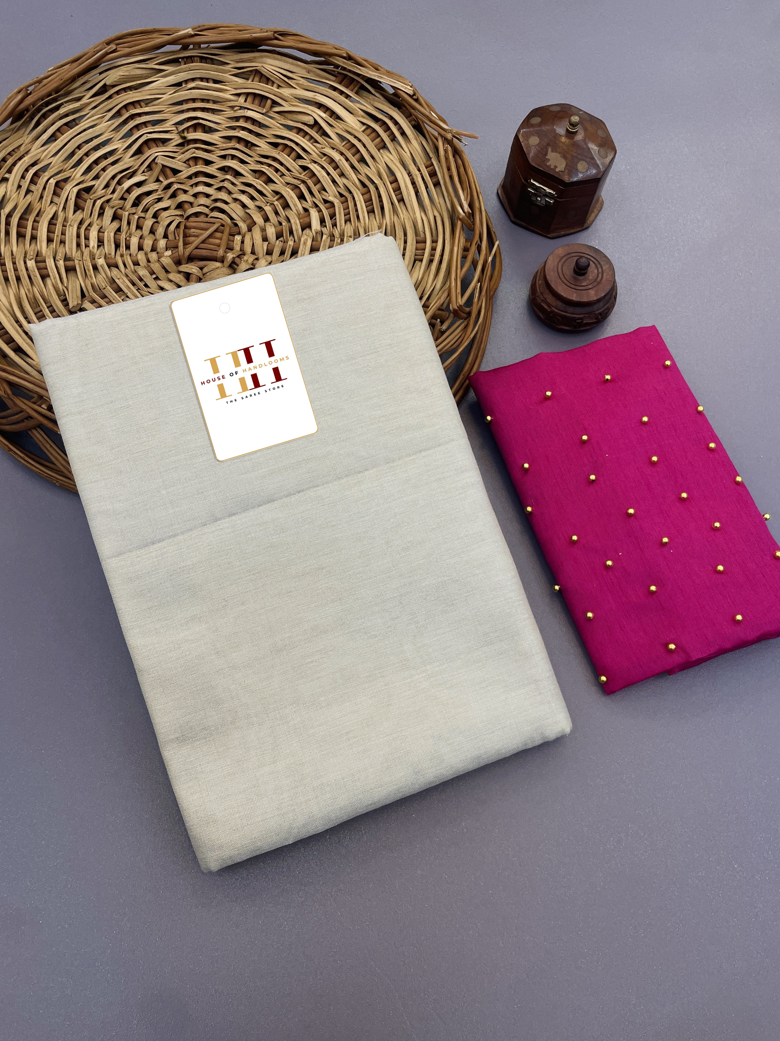 Modern white tissue cotton saree with stunning pearl work blouse