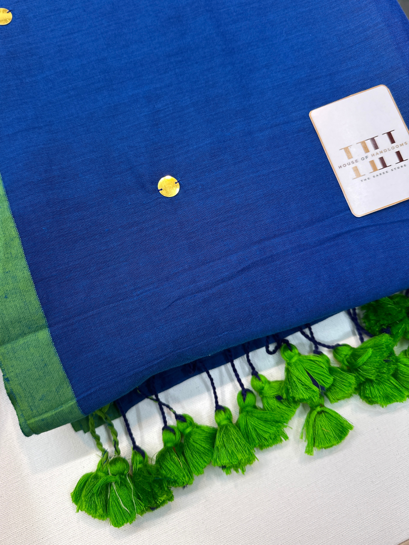 Deep blue saree with matching blouse