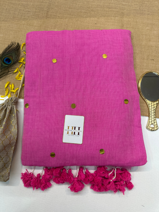 Baby pink saree with matching blouse