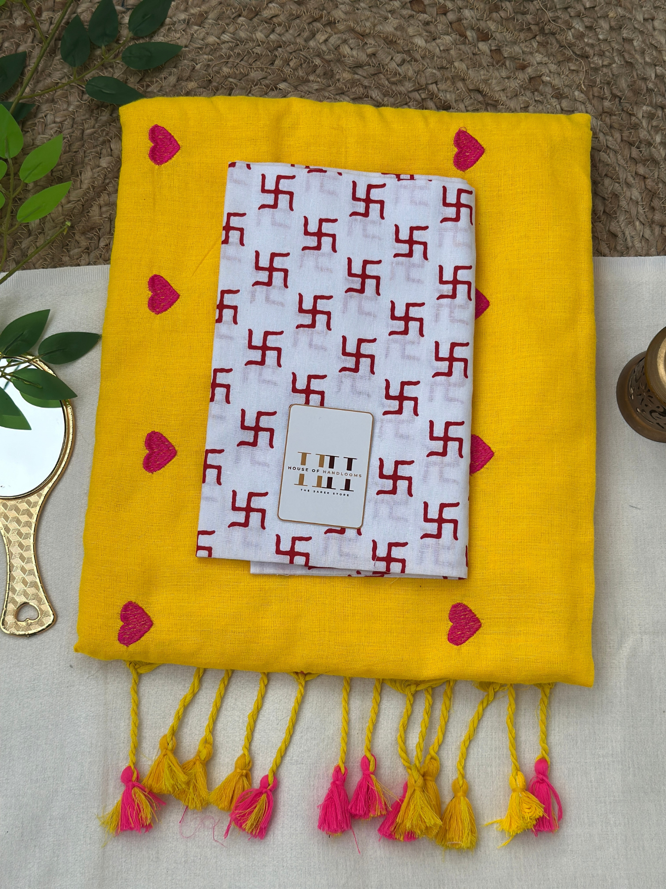 Premium Marigold saree with beautiful printed blouse