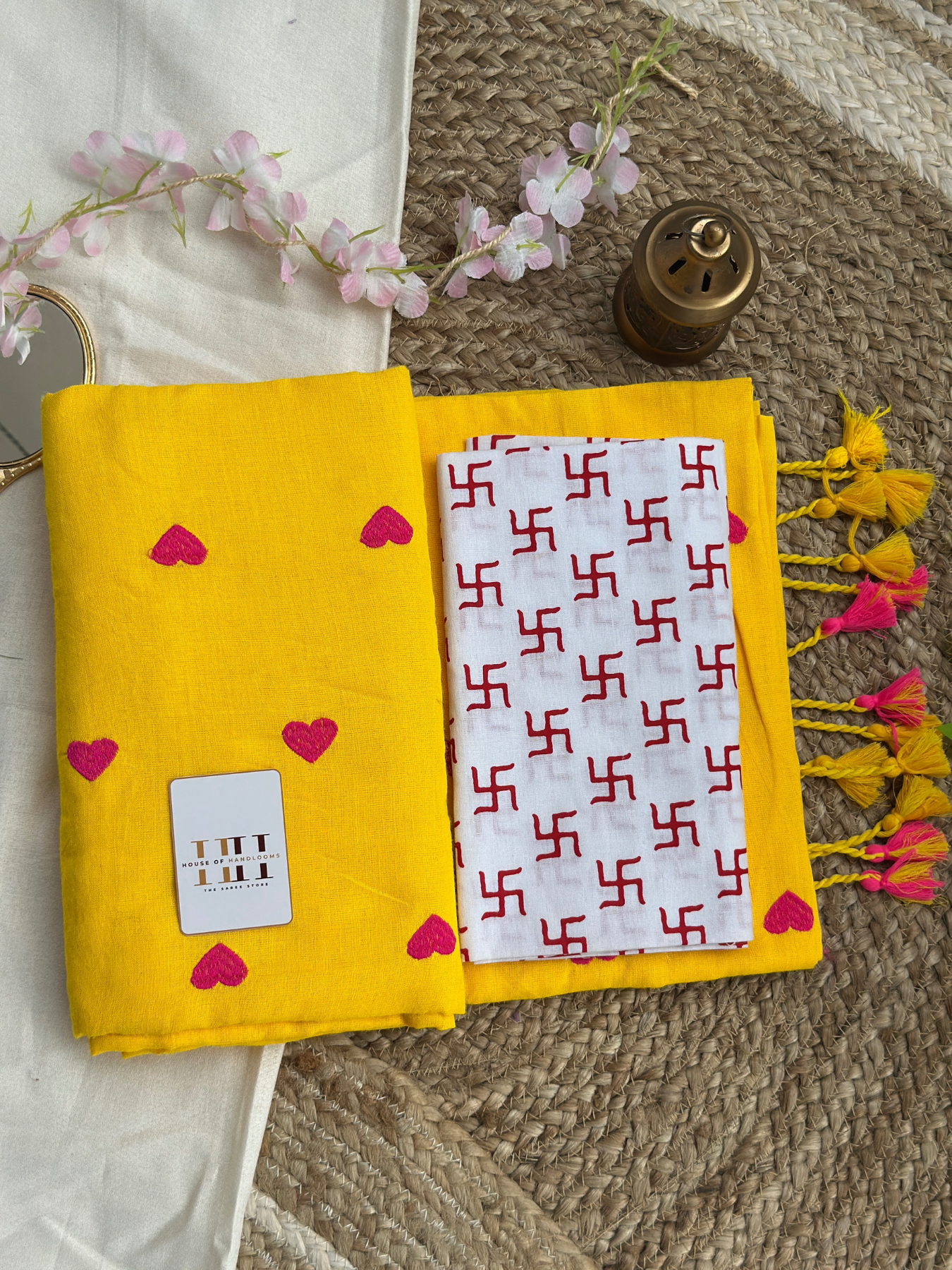 Premium Marigold saree with beautiful printed blouse