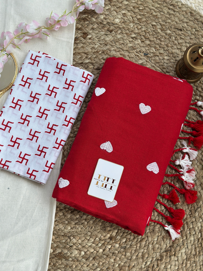 Pure cotton handloom saree with stunning blouse