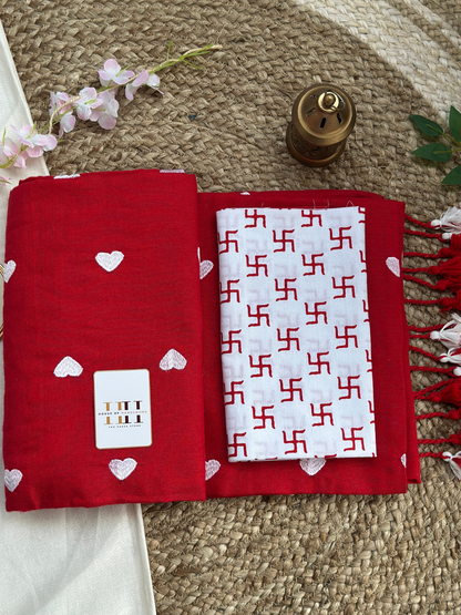 Pure cotton handloom saree with stunning blouse