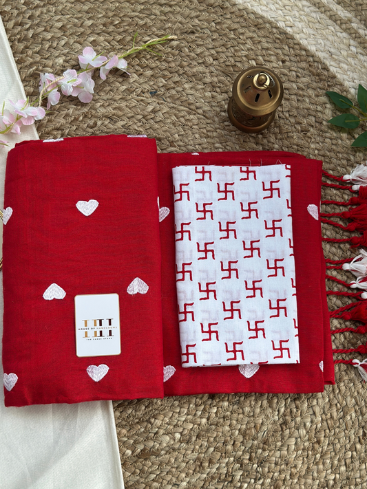 Pure cotton handloom saree with stunning blouse