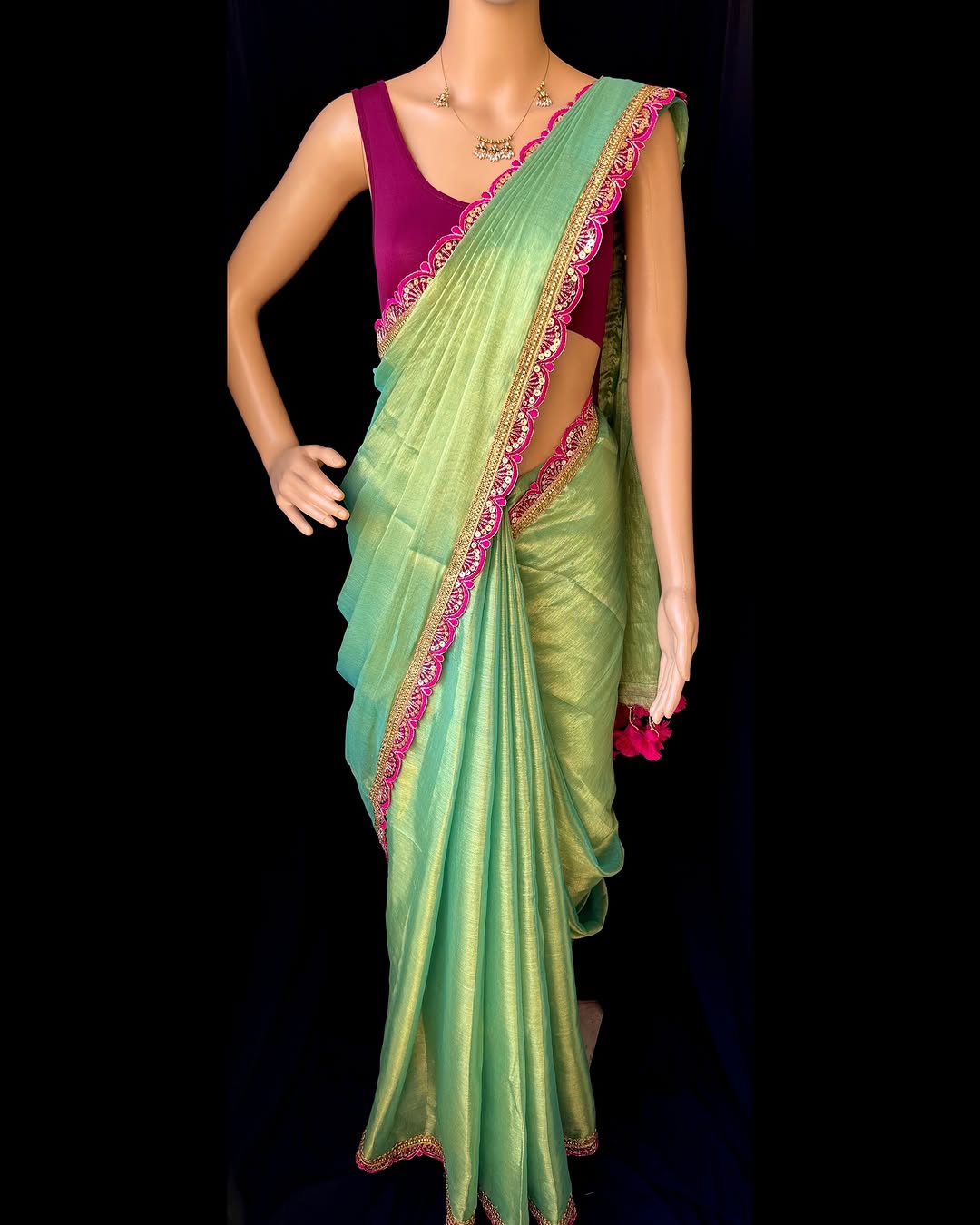Perfect Cotton Tissue Silk Saree With benglory Silk Blouse